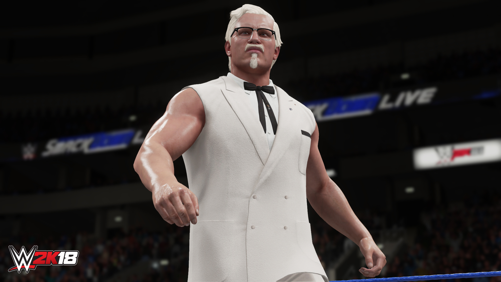 肯德基老爷爷将加入《WWE 2K18》，化身肌肉猛男