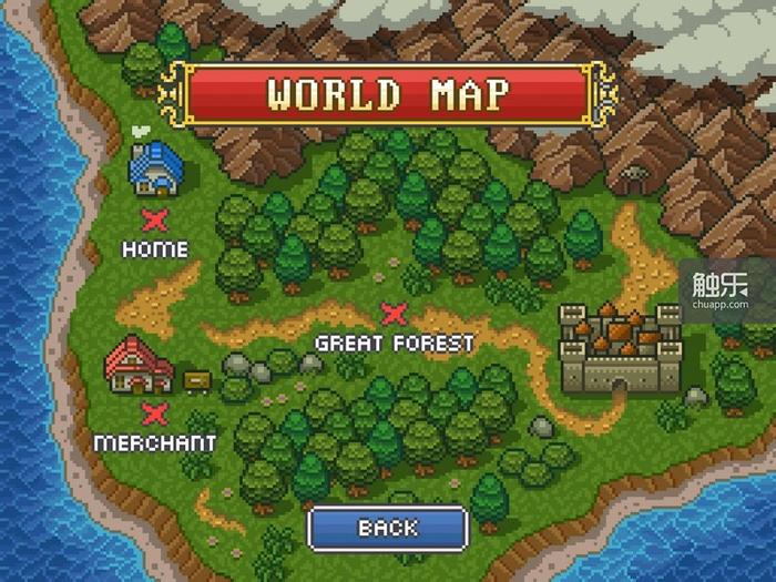 类似RPG游戏的世界地图，累积水晶之后就可以解锁神秘区域