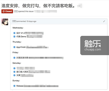 他們把自己的代碼托管在github上。圖為github提供的供程序員們確認(rèn)進(jìn)度的日程表