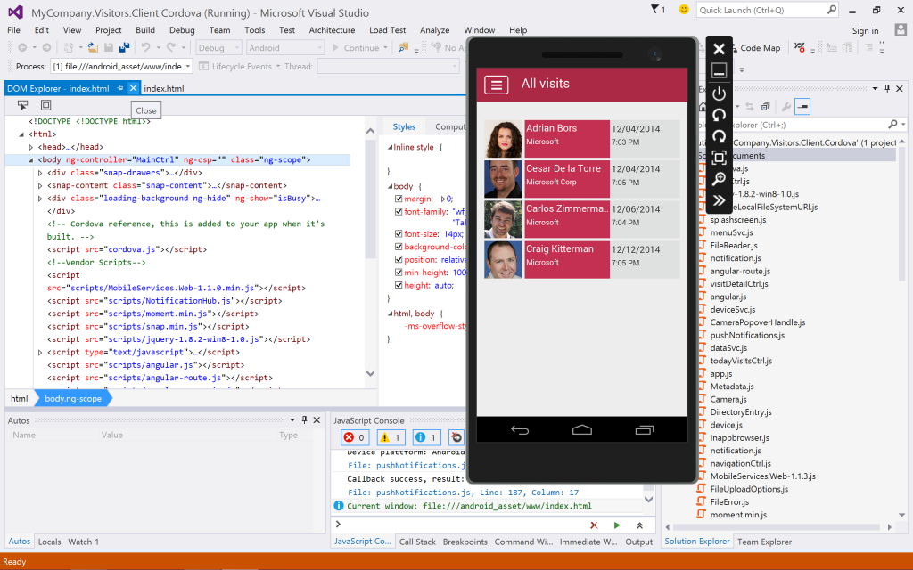 C++开发者能利用微软自带的Android模拟器来测试Android App