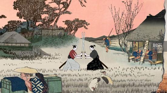 游戏中江户浮世绘风格的美术为游戏增分不少