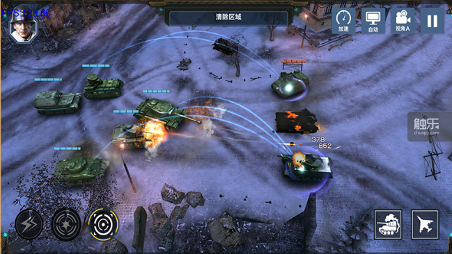 游戏战斗截图，玩家可以使用指挥官的战术与技能来影响占据