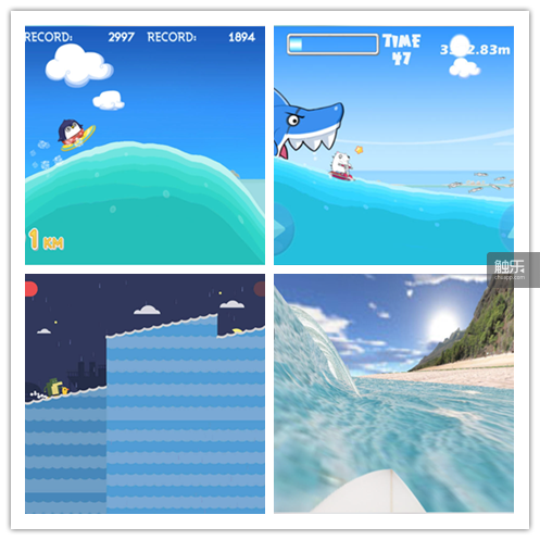 四个iOS上较受欢迎的冲浪游戏截图