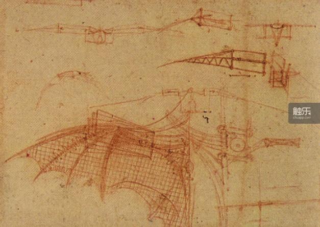 达·芬奇设计的飞行器草稿