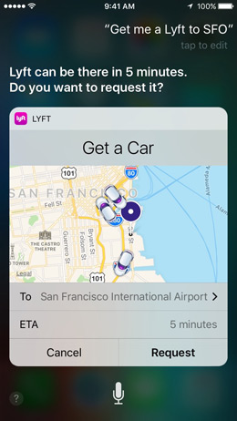通过Siri打车