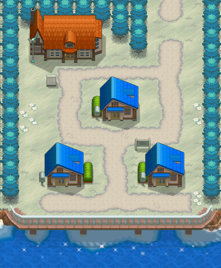 鹿子镇的地图很小，只有四幢房子，劲敌家就在地图的左下方