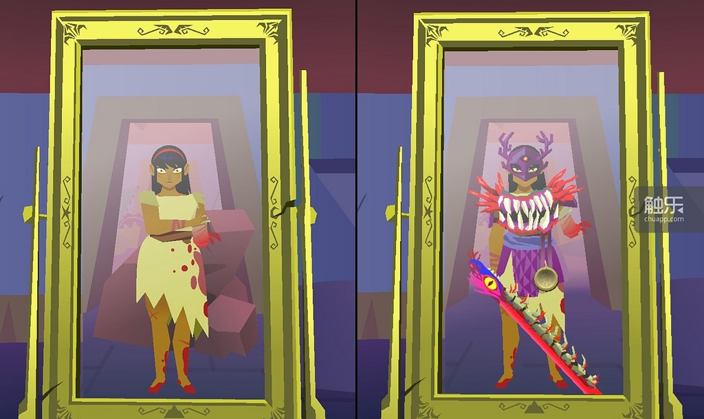 游戏中不断出现镜子，让你看到萨莎形象的转变