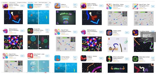App Store上满坑满谷的《Slither.io》山寨游戏